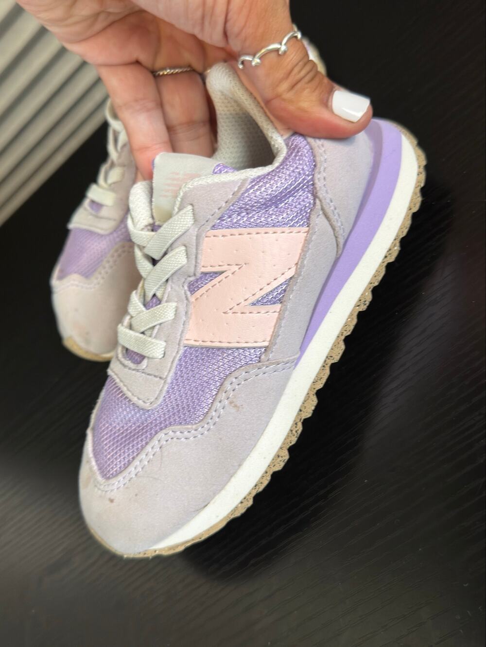 New Balance IH237HL Kids Size 10 Purple Pink Sneakers Running Shoes Hook Lace